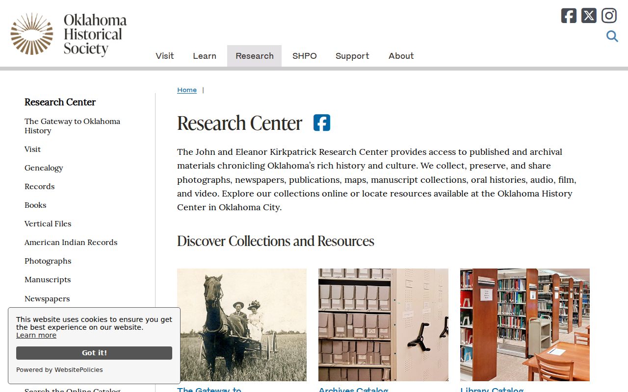 Owasso city directory research screenshot showing Oklahoma Historical Society collections