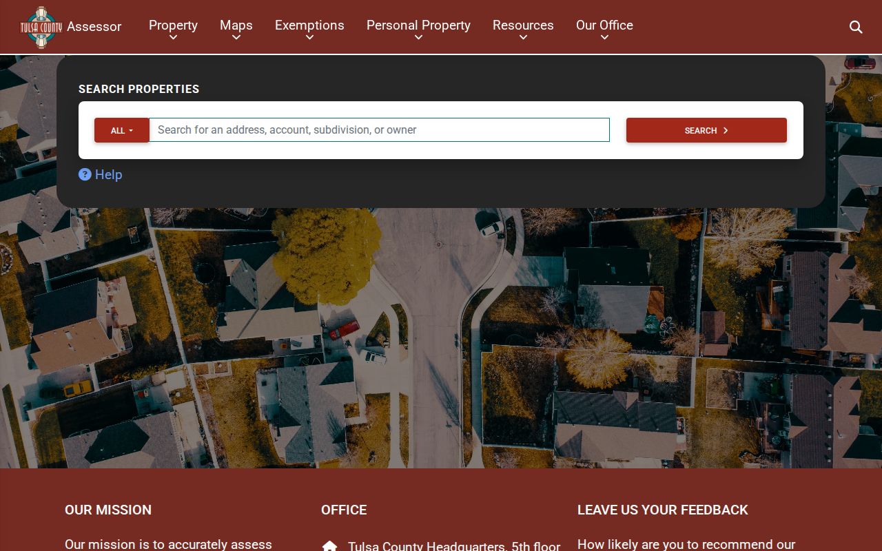 Owasso residents directory source showing Tulsa County Assessor address, account, subdivision, and owner search